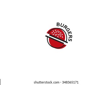 Logo icon design template for the burger restaurant.