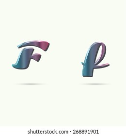 Logo icon design template elements. Upper and lowercase letter f