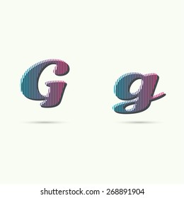 Logo icon design template elements. Upper and lowercase letter g