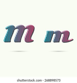 Logo icon design template elements. Upper and lowercase letter m