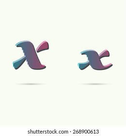 Logo icon design template elements. Upper and lowercase letter x