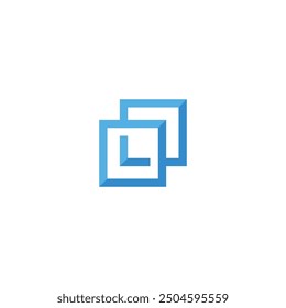 logo icon design vector blue rectangle technology