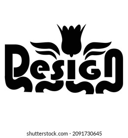 logo and icon design of a word in black and white concept