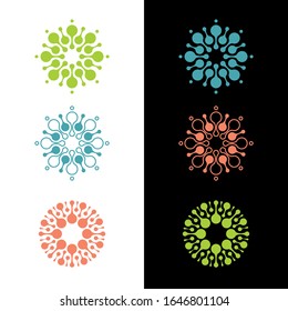 icono logo diseños de flores geométricas vectoriales