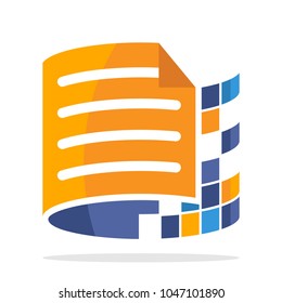 logo icon with digital document concept