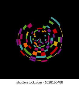 Logo Icon. Digital Hi Tech Logotype Colorful Design Element. Use for Web or Print