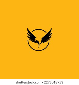 icono de logo águila volando fuerte y poderoso