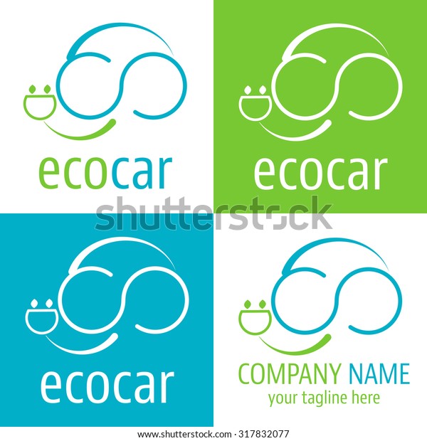 Logo and icon eco and electric car for green\
economy company