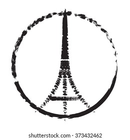 Logo icon of Eiffel tower illustration