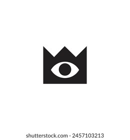 Logo o icono ojo con diseño simple de la corona