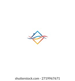 ícone de logotipo F quadrado voar fresco ilusão vetor