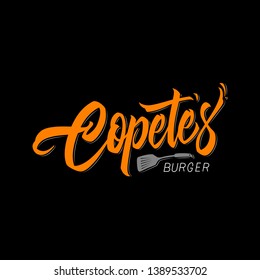 Logo icon fast food Burger. Copetes Burger orange. - Vector