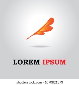 logo and icon feather bird beuty