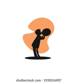 logo icon flat child blowing a balloon