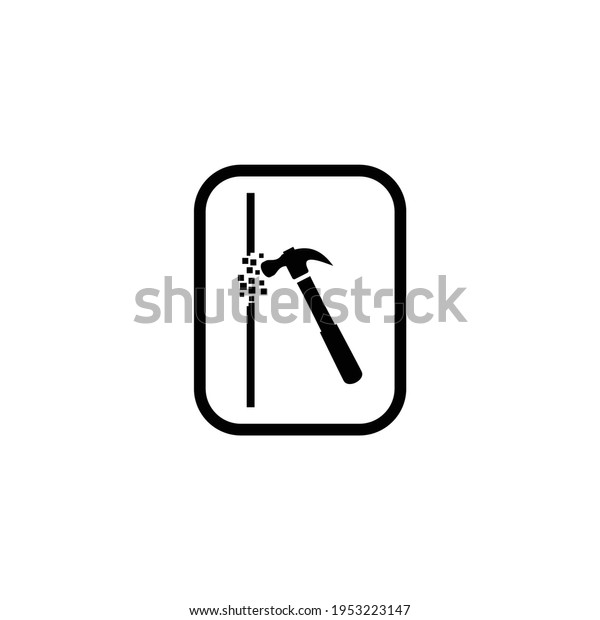 Logo Icon Flat Warning Glass Breaking Stock Vector Royalty Free 1953223147 0842