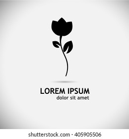 Logo icon flower tulip. Vector