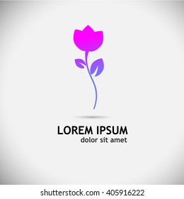 Logo icon flower tulip. Vector