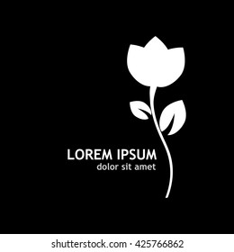 Logo icon flower tulip. Vector