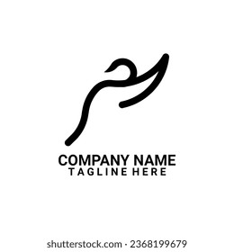 Logo and icon in the form of a flying bird.  Suitable for your company whose philosophy is like a bird that is free to fly.