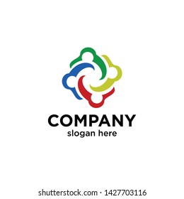 logo or icon four people for community, event or group