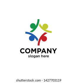 logo or icon four people for community, event or group