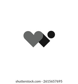 logo icon geometric love element technology
