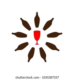 logo or icon of glass and bottles
