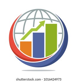 Logo Icon With Global Economic Business Management Concept