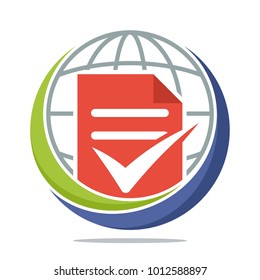 logo icon with global survey media concept