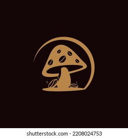 Logo Icon Graphic Mushroom Coffee Stock Vector