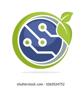 logo icon for green technology business, environmentally friendly