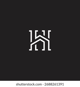 logo icon H house technology illusion