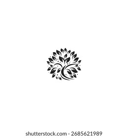 logo icon H leaves string together 1 illusion element