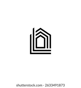 ícone de logotipo H linha vetor tecnologia ilusão