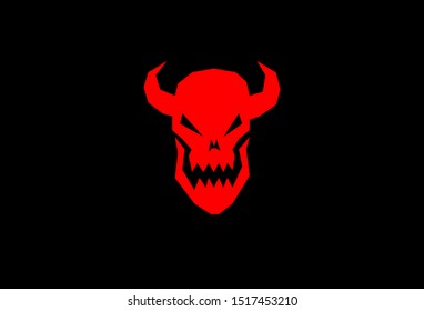 Logo icon of halloween skulls in simple style and bright colors.
