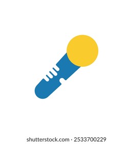 Logo or icon hand hold microphone unique design with blank background