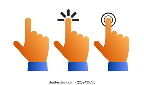 

logo and icon hand pointing gradient colored vector suitable to make icon or logo in design