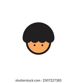 Logo or icon head human mascot cute with blank background