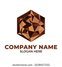 Ícone de logotipo Hexágono Mosaico modelo de design Elemento Forma criativa Design de logotipo poligonal. Ilustração vetorial