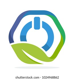 logo icon hexagon shape with the concept of power saving
