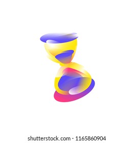 Logo, icon Hourglass. Vector. Image is isolated on white background. Fashionable, bright icon. Modern logo. Emblem for the store, brand. Sign. The symbol of time and infinity.