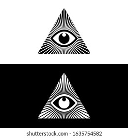 logo icon illumination triangle and one eyes