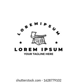 logo icon illustration ax woodcutter