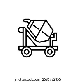 cement mixer logo icon illustration flat