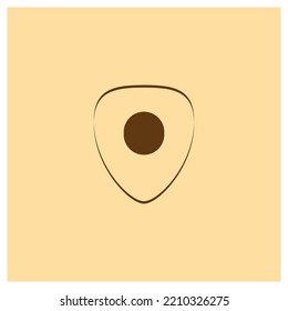 logo icon illustration template simple guitar pick vector design  for badge  music label  music studio  musical instrument business