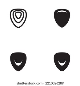logo icon illustration template simple guitar pick vector design  for badge  music label  music studio  musical instrument business