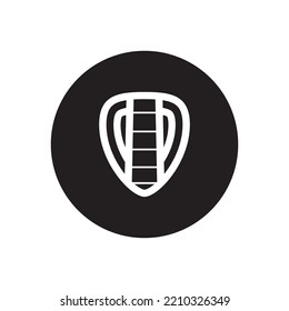 logo icon illustration template simple guitar pick vector design  for badge  music label  music studio  musical instrument business