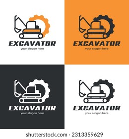 Logo, Symbol. Bild eines Baggers. Vektorgrafik