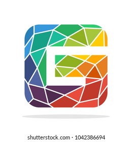 logo icon initial letter G with the concept of colorful mosaic style
