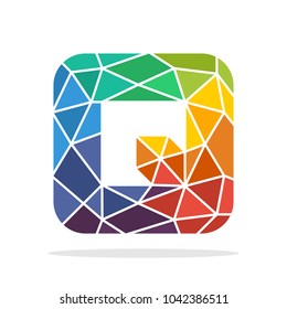 logo icon initial letter Q with the concept of colorful mosaic style
